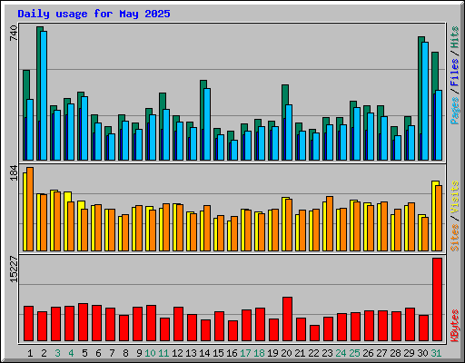Daily usage for May 2025