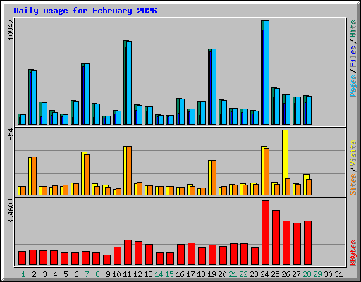Daily usage for February 2026