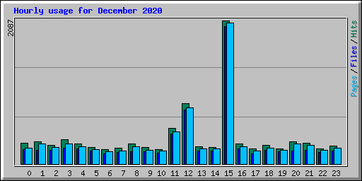 Hourly usage for December 2020