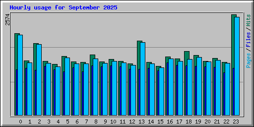 Hourly usage for September 2025