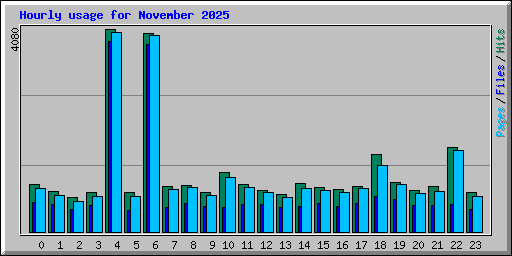 Hourly usage for November 2025